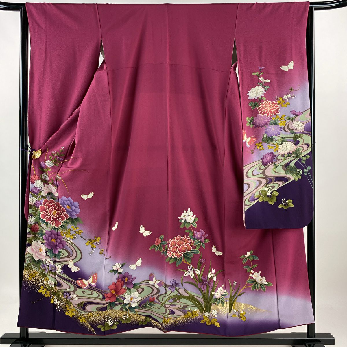 振袖 身丈159.5cm 裄丈62.5cm S 袷 手毬 菊 金糸 金彩 サーモンピンク 正絹 美品 名品｜中古・古着・リサイクル着物通販｜バイセル  オンライン