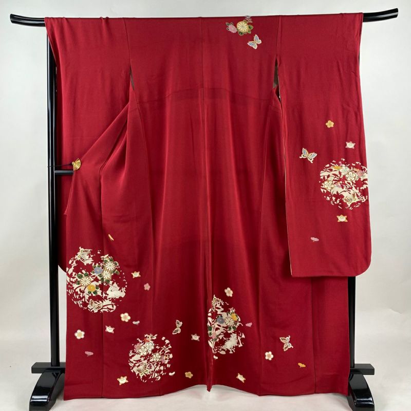 振袖 身丈170cm 裄丈66cm 正絹 名品 【中古】（振袖 身丈166.5cm