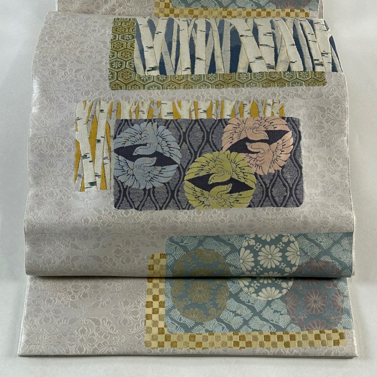 袋帯 逸品 全通 正絹 【中古】