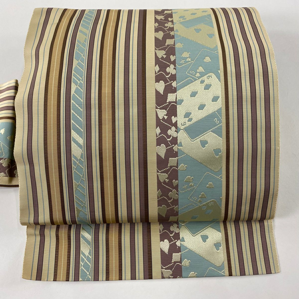 30%OFF 名古屋帯 美品 名品 八寸名古屋帯 松葉仕立て 縞