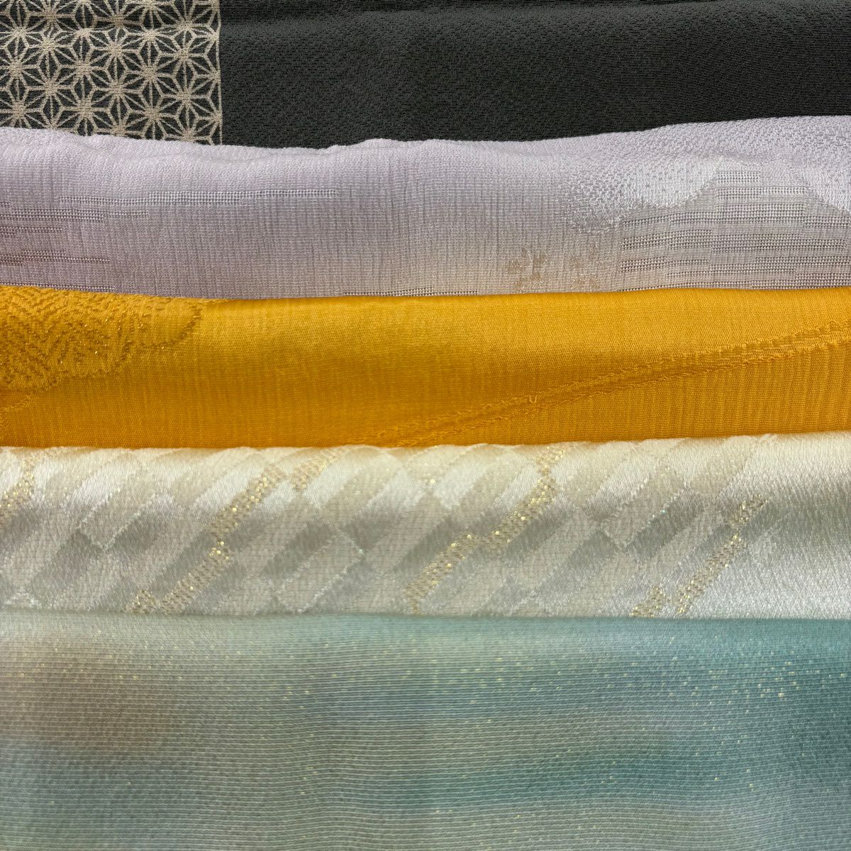 帯揚げ 優品 帯揚げ5枚セット 薄紫 正絹 和装小物｜中古・古着