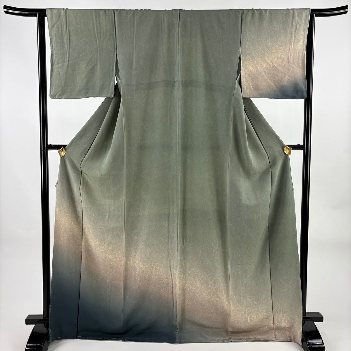 美品】 付下げ 身丈167.5cm 裄丈66cm M 袷 紬地 落款あり かかし 雀