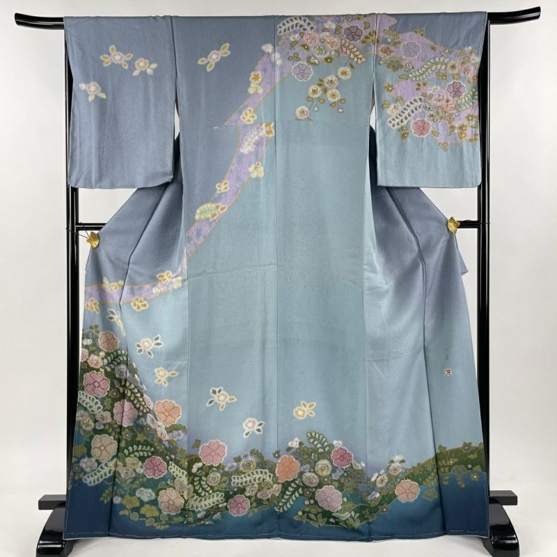 【高級訪問着】定価28万円❣️ 未使用品✨花鳥文 金彩 正絹　逸品 No.448 平和屋着物□豪華振袖 駒刺繍 花鳥文 金彩 正絹 逸品 AAAT7793es