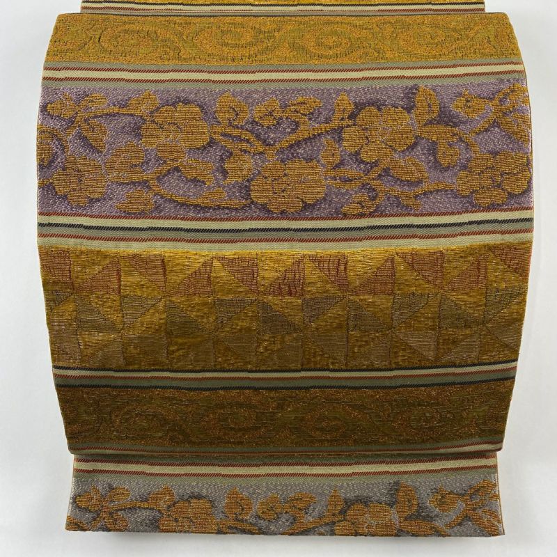 半幅帯 美品 秀品 縞 草花 山吹茶色 正絹 【中古】 - メルカリ