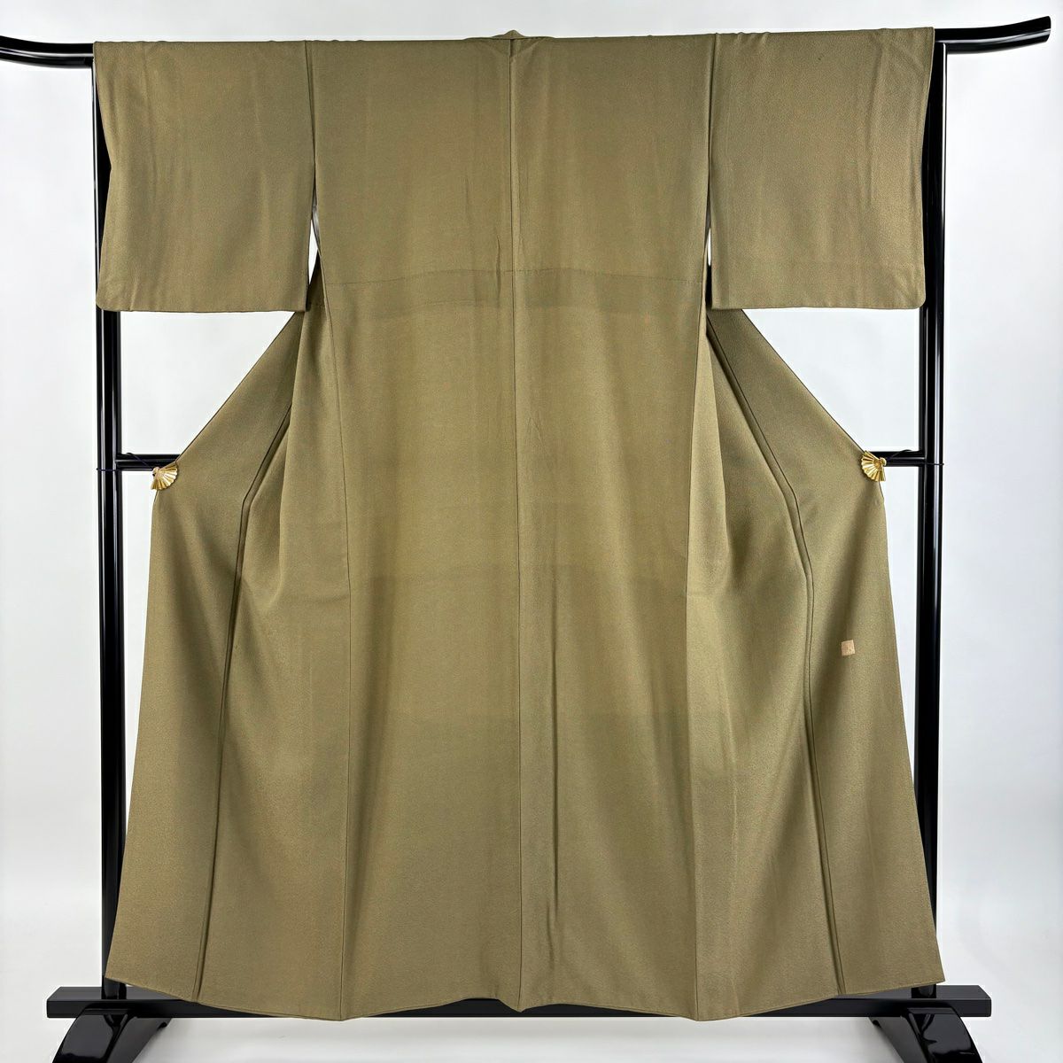 江戸小紋 身丈155cm 裄丈65cm M 袷 幾何学模様 黒灰 正絹 名品｜中古