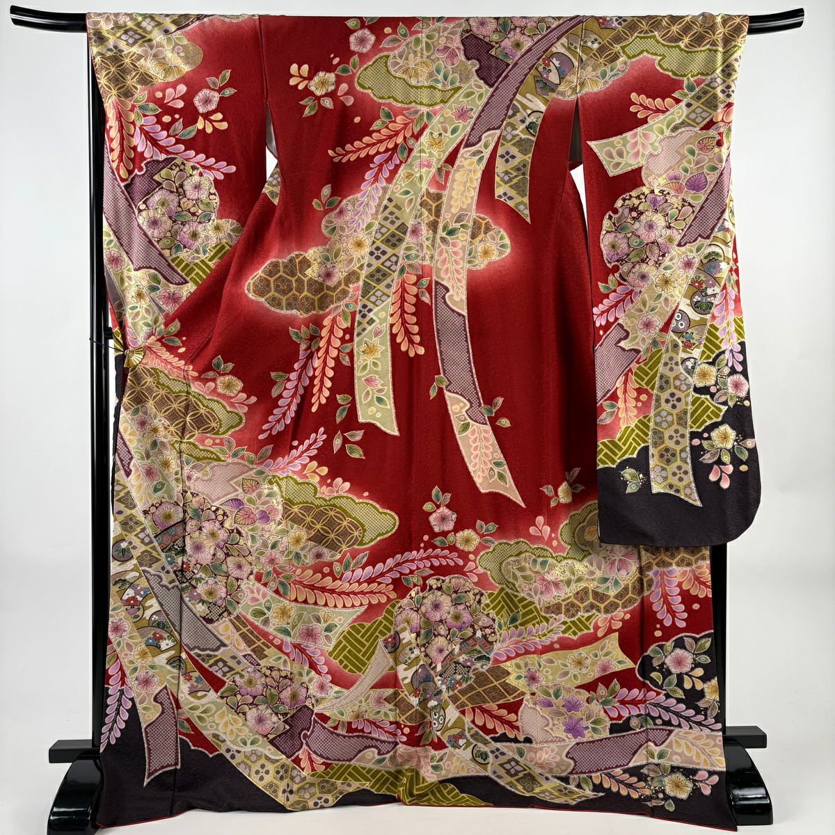 t*y様 ◎振袖 身丈164cm 裄丈69cm L 袷 雲文 熨斗 総絞り 黒 50%OFF 振袖 身丈162.5cm 裄丈68cm L 袷 桜 熨斗 金通し 金彩 黒 正絹