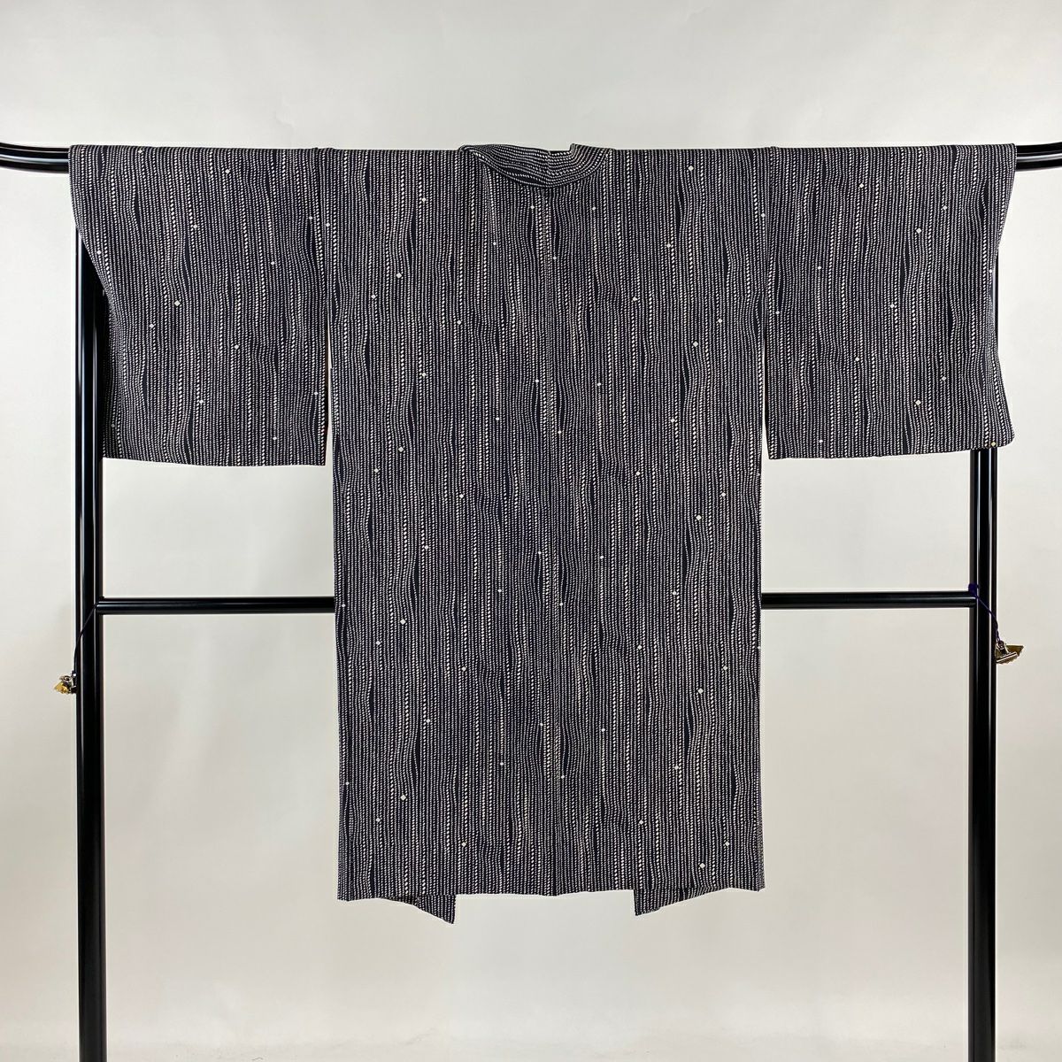 羽織 身丈110cm 裄丈70cm L 源氏香 黒 正絹 逸品｜中古・古着  