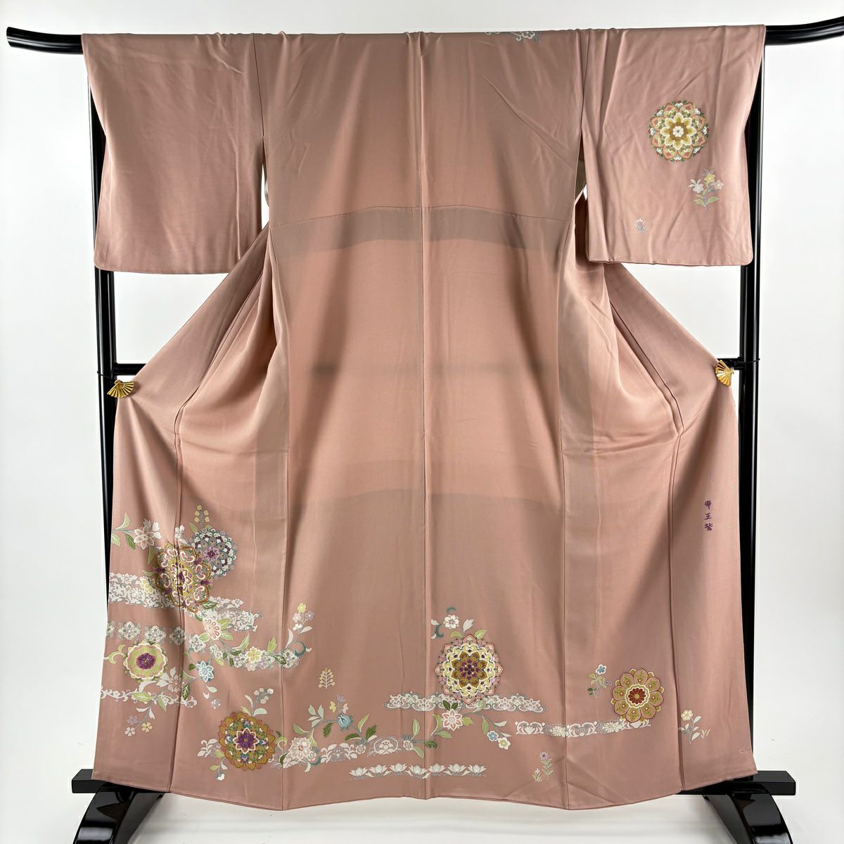 美品】 袋帯 逸品 じゅらく 落款あり 帝王紫 西域宮殿華文 箔 金銀糸