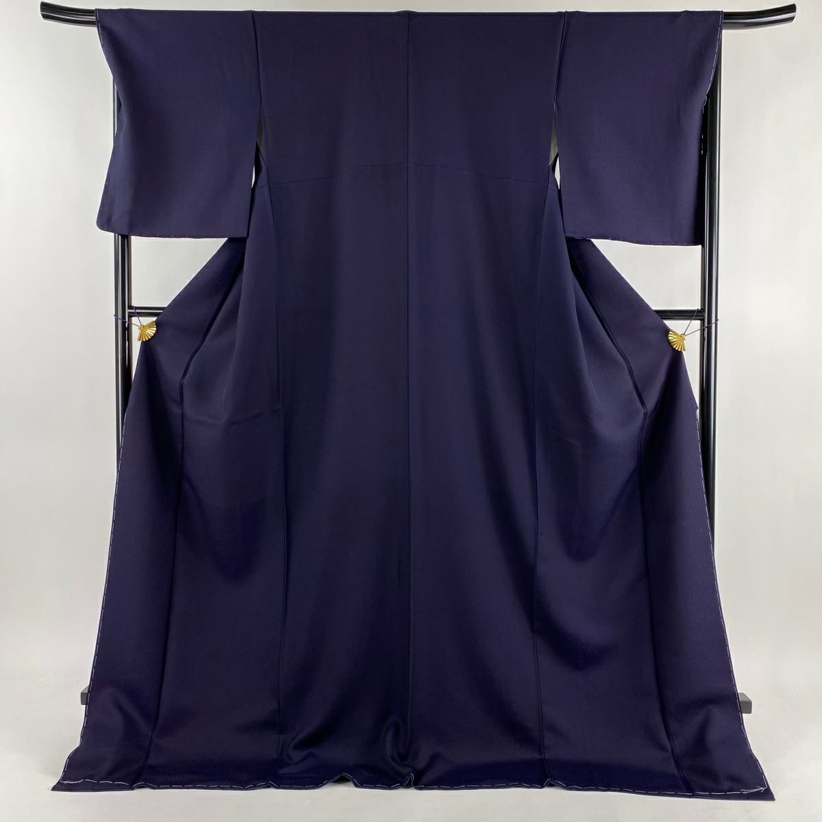 反物 秀品 色無地 堅牢染 灰紫 正絹 【】