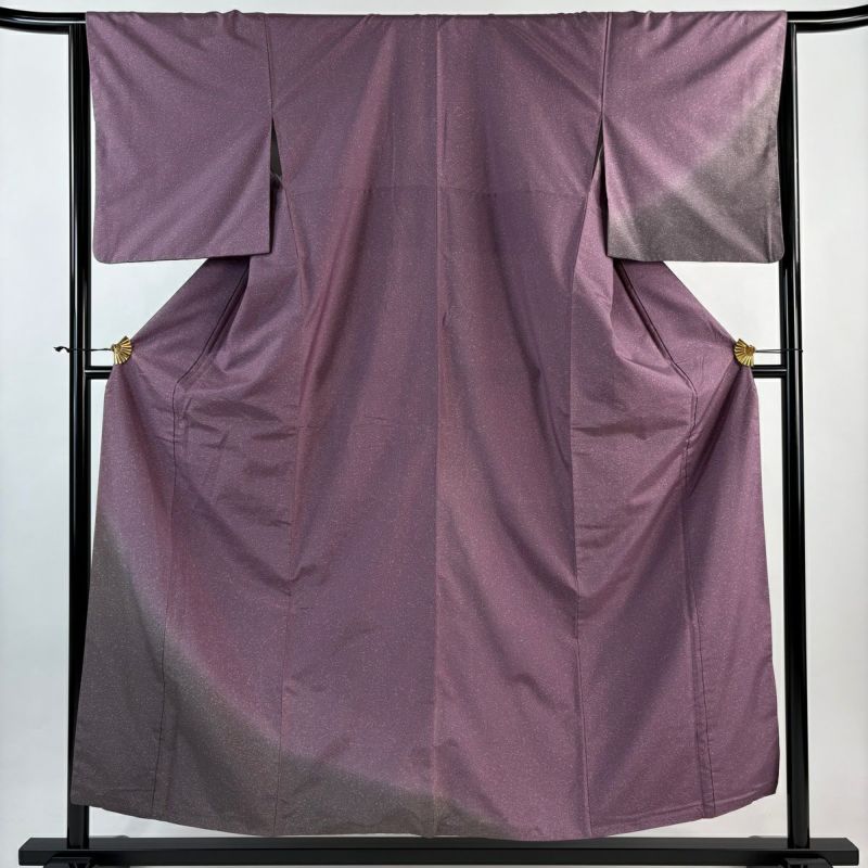 付け下げ ブルー裄丈69 中古】 付下げ 袷 レディース 正絹 青 抽象柄 モダン 身丈169cm 裄丈