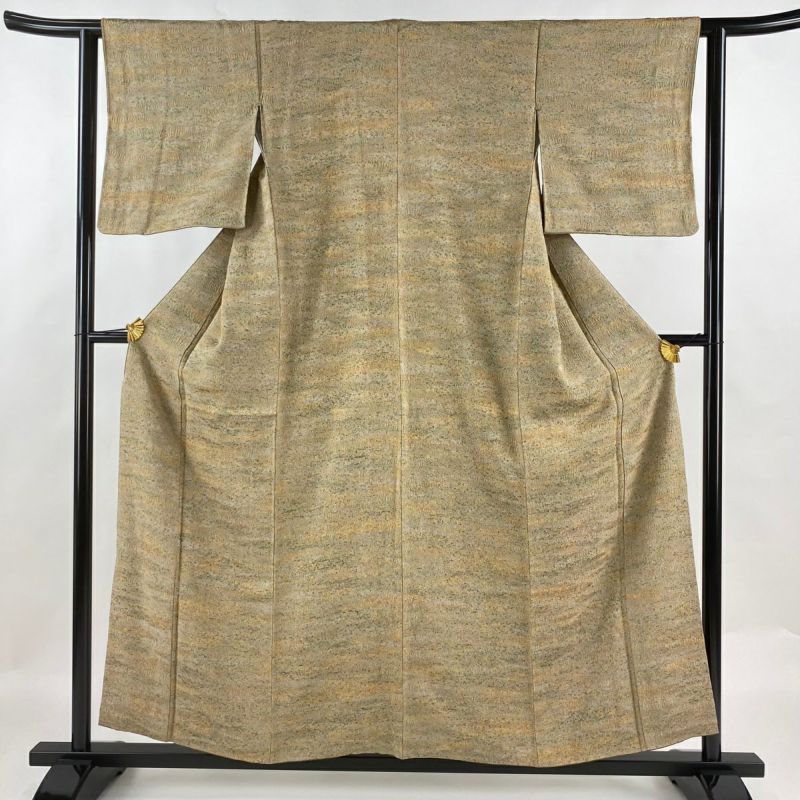 小紋 身丈157cm 裄丈61.5cm S 袷 陶彩染 幾何学 薄茶色 正絹 美品 名品|中古・古着・リサイクル着物通販|バイセル オンライン