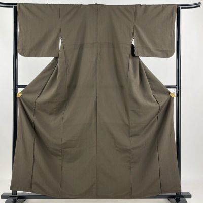 お召 身丈160.5cm 裄丈63.5cm S 袷 本塩沢 やまだ織 証紙あり 縞 お召 身丈160.5cm 裄丈63.5cm S 袷 本塩沢 やまだ織 証紙あり 縞
