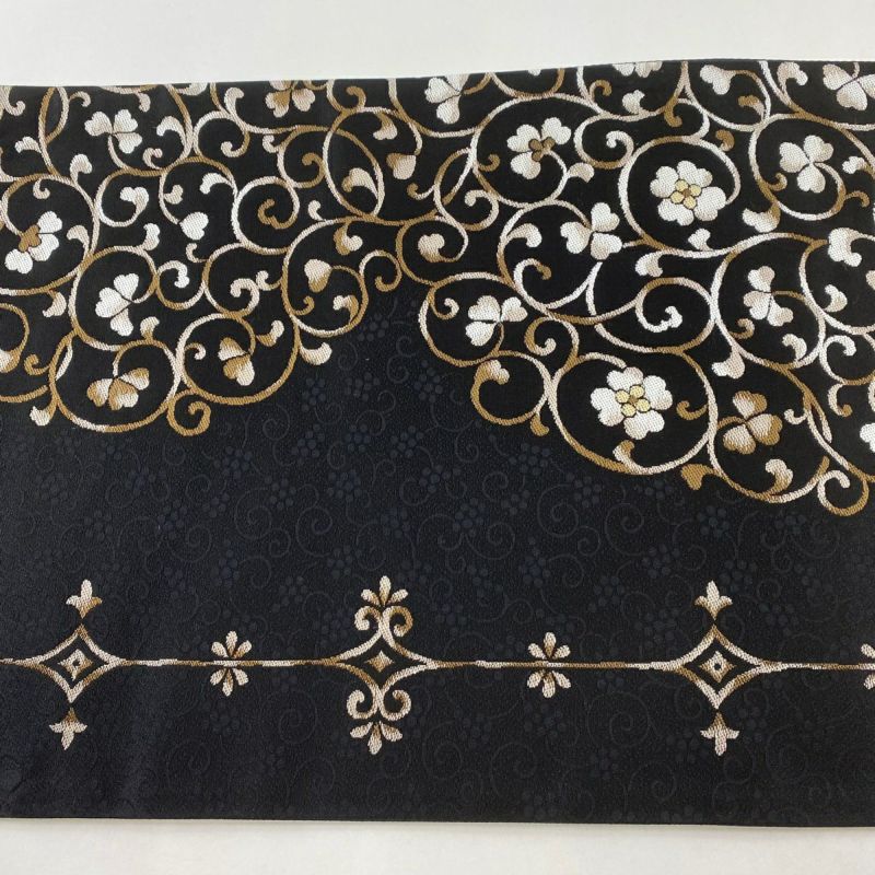 超人気ブティック 袋帯 名品 京しゃなり 花唐草 黒 六通 正絹 ｜中古・古着 着物・浴衣