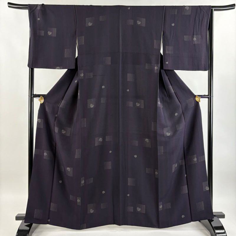 ★専用★美品 小紋 鮫小紋 紅紫色 身丈156.0cm 裄丈64.5cm 袷 リサイクル着物】小紋 正絹 Sランク 身丈159cm 裄丈65cm 袷 濃紺