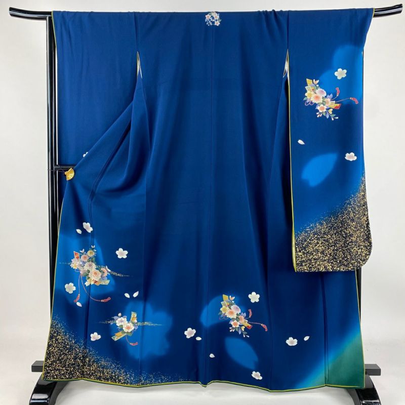 振袖フルセット 身丈165.5裄68.5 豪華振袖 金彩 熨斗花蝶文 逸品 名品 粋古典 白/グレー/金 牡丹柄 シック 白地 渋い振袖 大人っぽい