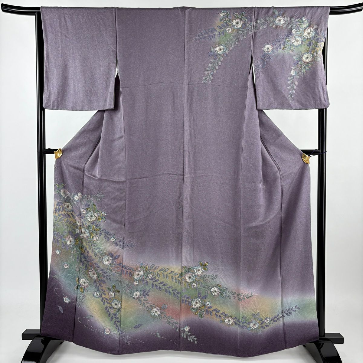 A58美品　未使用　絽縮緬訪問着　辻ヶ花作者物　正絹　薄水色　逸品　フォーマル A58美品 未使用 絽縮緬訪問着 辻ヶ花作者物 正絹 薄