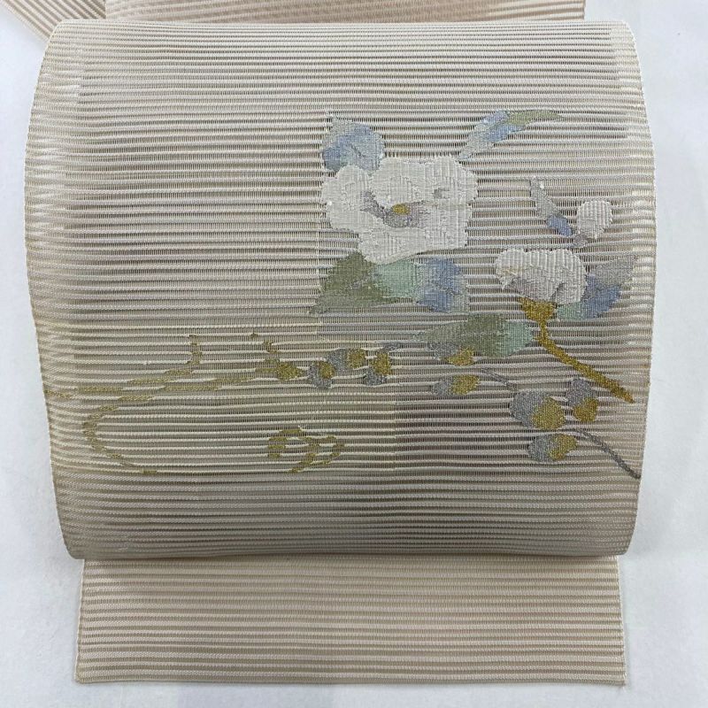 通販サイト一覧 夏帯 （名古屋 a021 カジュアル 正絹九寸名古屋帯 芝草 茶金 絽 着物・浴衣