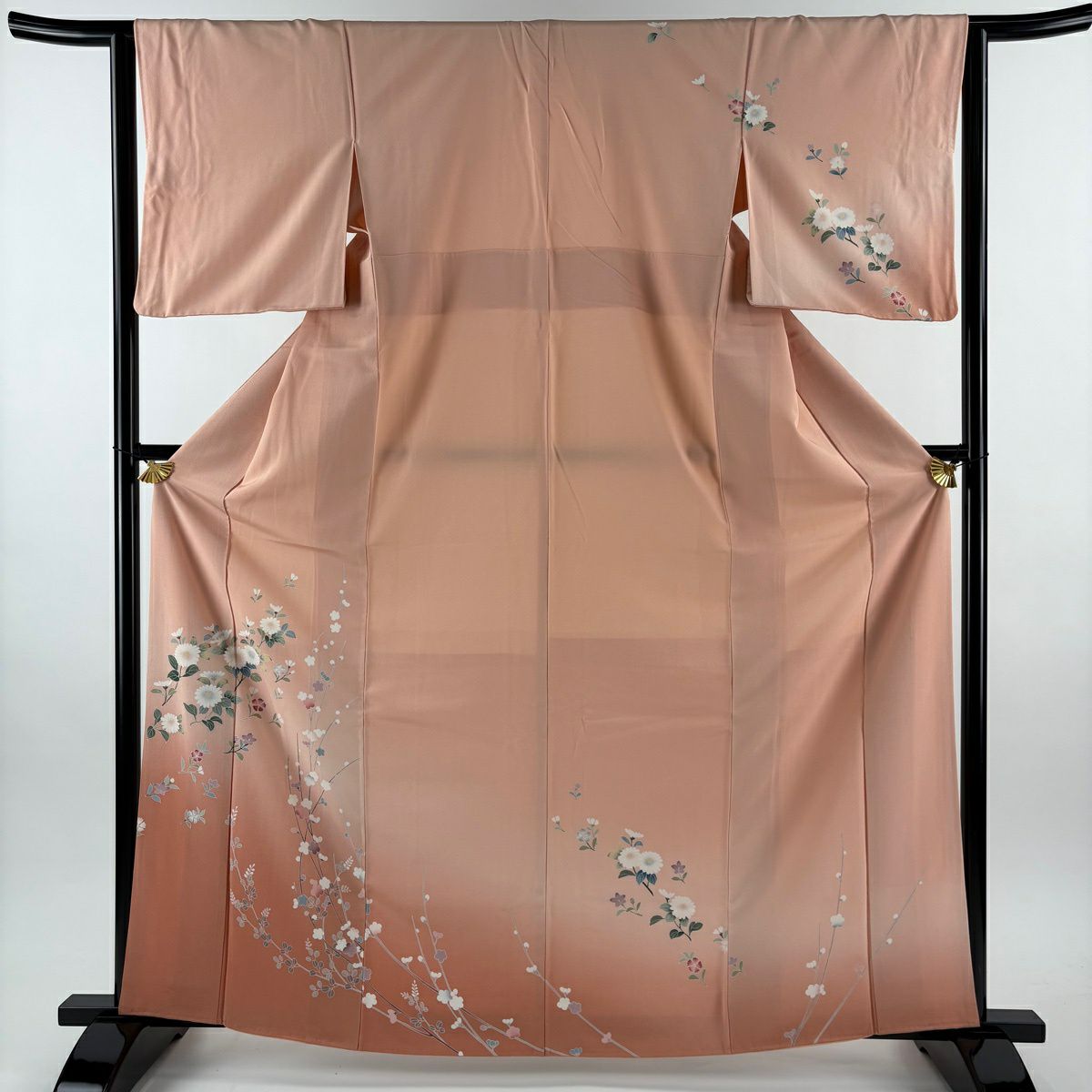 訪問着 袋帯2点セット身丈161cm 裄丈68.5cm L 袷 花 流水 正絹 訪問着