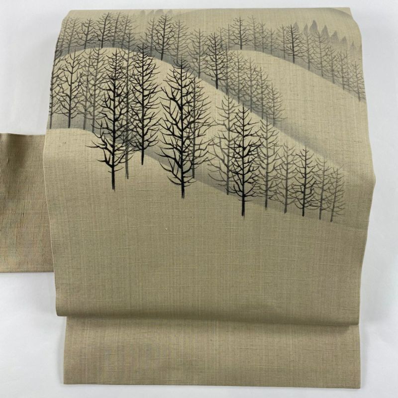 高級 袋帯 幾何学模様 地模様 シック モダン 袋帯 美品 秀品 幾何学