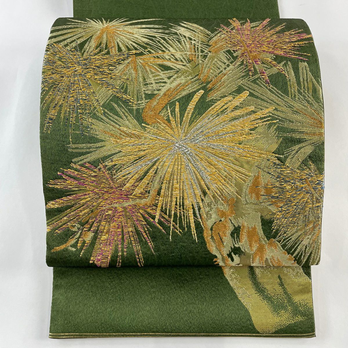 袋帯 美品 秀品 丸文 松 金銀糸 灰色 六通 正絹|中古・古着 袋帯 美品 秀品 丸文 松 金銀糸 灰色 六通 正絹|中古・古着