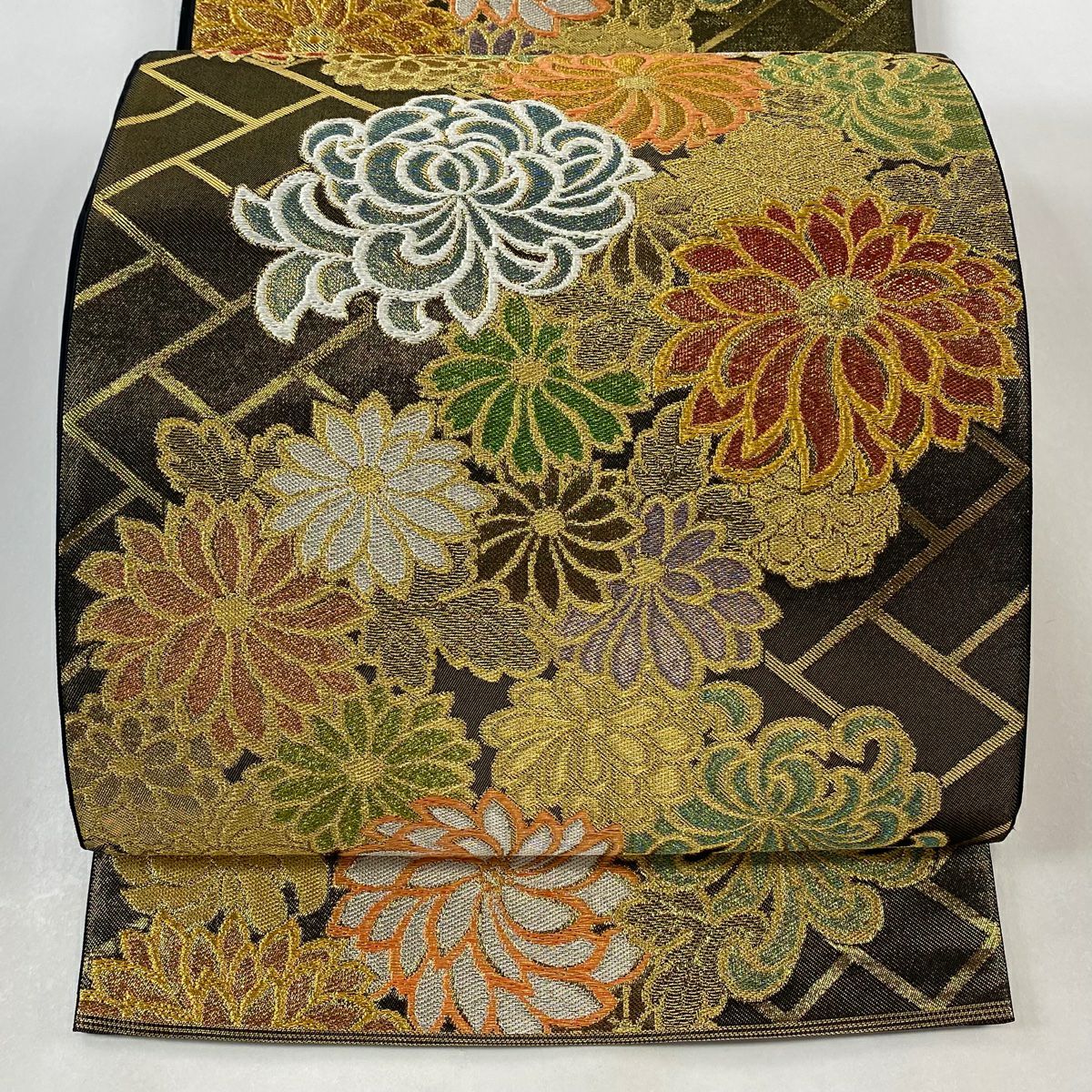 袋帯　川島織物　茶系　金彩　蜀江文　六通 川島袋帯 袋帯 川島織物 茶系 金彩 蜀江文 六通 袋帯 美品 名品