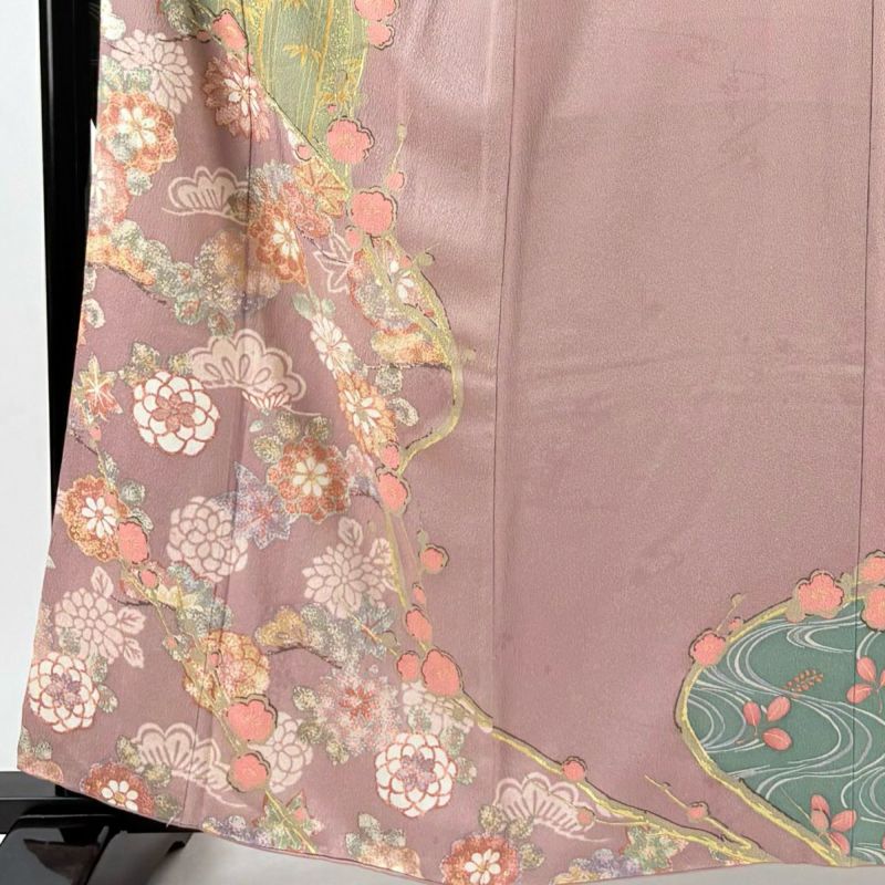 SK-066 色留袖 広衿 袷 正絹 扇子 華唐草 亀甲 松竹梅 五つ紋 高級 楽天市場】高級ゆかた＜絹紅梅絵羽小紋＞浴衣 日本橋 竺仙鑑製