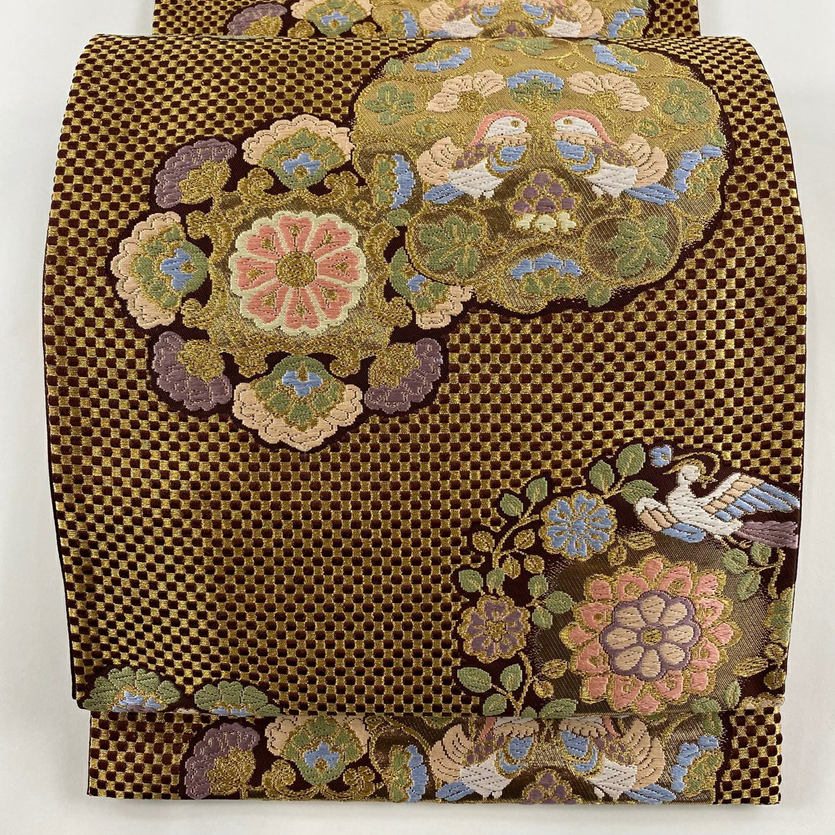 袋帯 美品 秀品 縞 箔 ピンク 六通 正絹|中古・古着・リサイクル