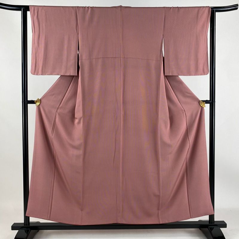 江戸小紋 身丈155.5cm 裄丈62cm S 袷 万筋 濃ピンク 正絹 美品
