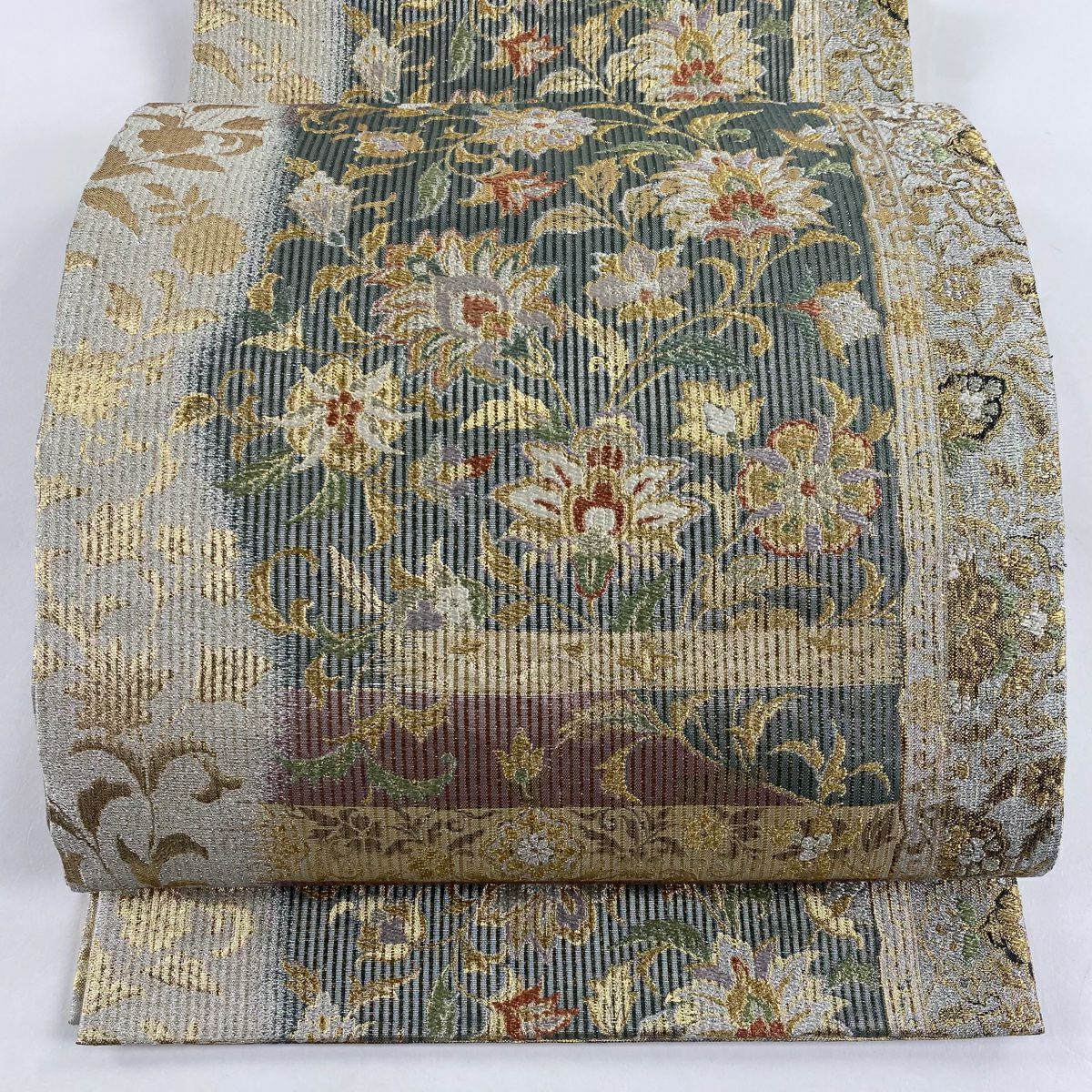 A37新品未使用　美品　秀品袋帯　全通　金糸　両面可能 楽天市場】【新古品】 袋帯 未使用 京都 西陣 桜井織物 全通