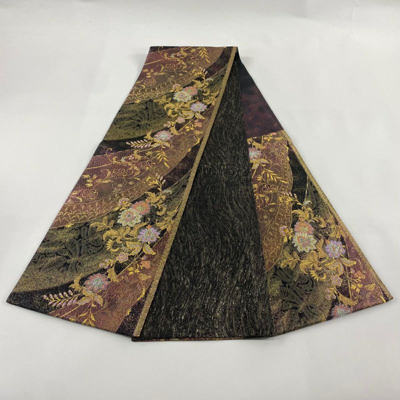 ［4766］袋帯 草花尽し 金糸 六通 正絹 着物 フォーマル 黒 4766］袋帯 草花尽し 金糸 六通 正絹 着物 フォーマル 黒 - メルカリ
