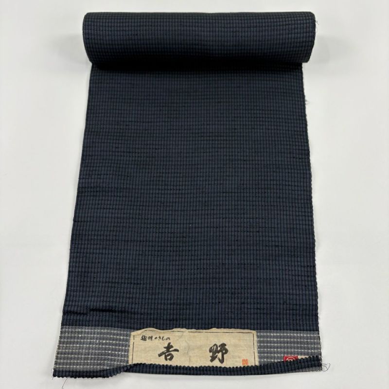 反物 秀品 紬 格子 濃紺 正絹｜中古・古着・リサイクル着物通販