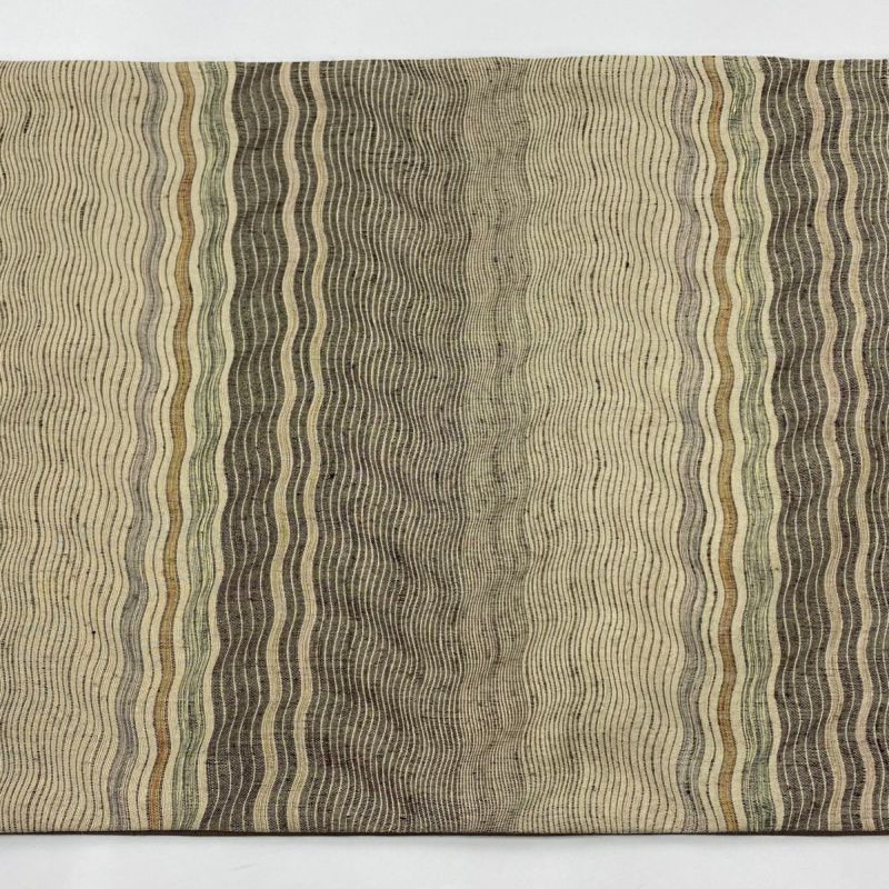 A21 新品　紬地　全通袋帯　美品 秀品 紬縞 幾何学 正絹 楽天市場】袋帯 美品 秀品 紬地 幾何学模様 絞り 黄土色 全通