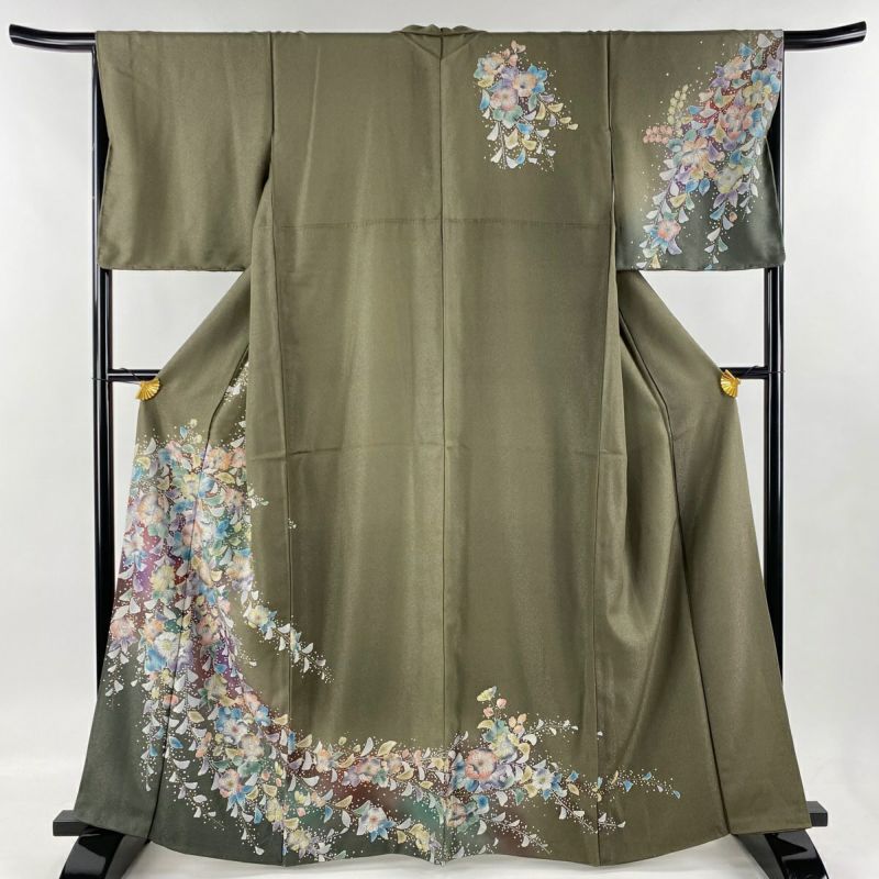 青磁 古銭形 花生 高12cm 掛け花(RC979)