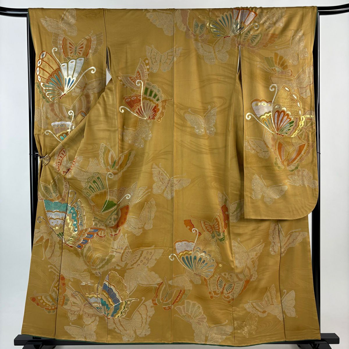 振袖 身丈167.5cm 裄丈65cm M 袷 谷崎潤一郎の世界 落款あり 蝶 梅
