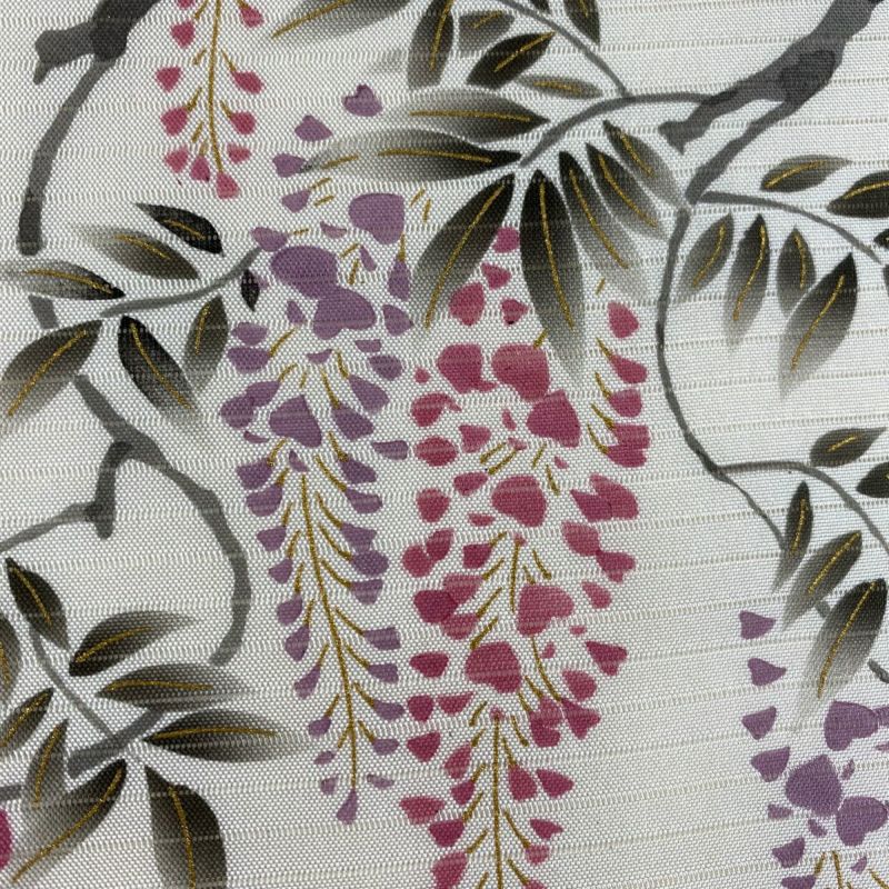 名古屋帯★夏用★絽★正絹★白★刺繍★クリーム　中古　Ｏ-133 名古屋帯☆夏用☆絽☆正絹☆白☆刺繍☆クリーム 中古 O-133