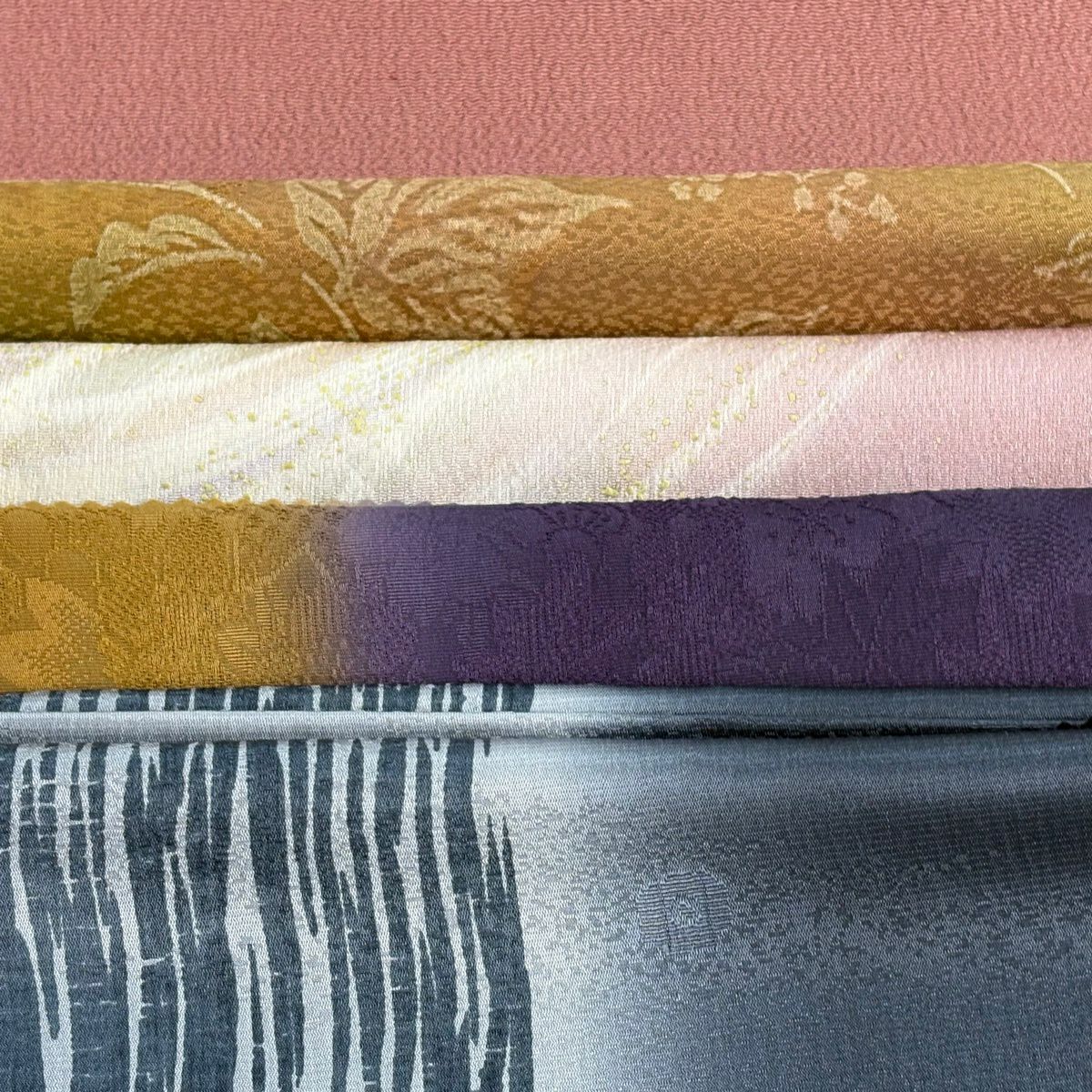 帯揚げ 優品 帯揚げ5枚セット 灰紫 正絹 和装小物｜中古・古着