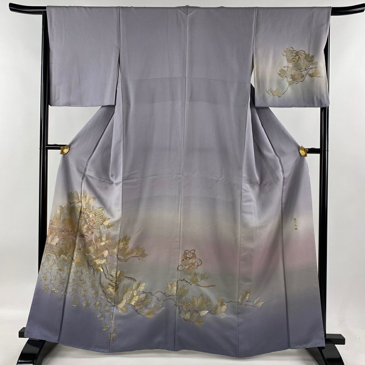 袋帯　金糸　流線　松　着物　072t 袋帯 金糸 流線 松 着物 072t