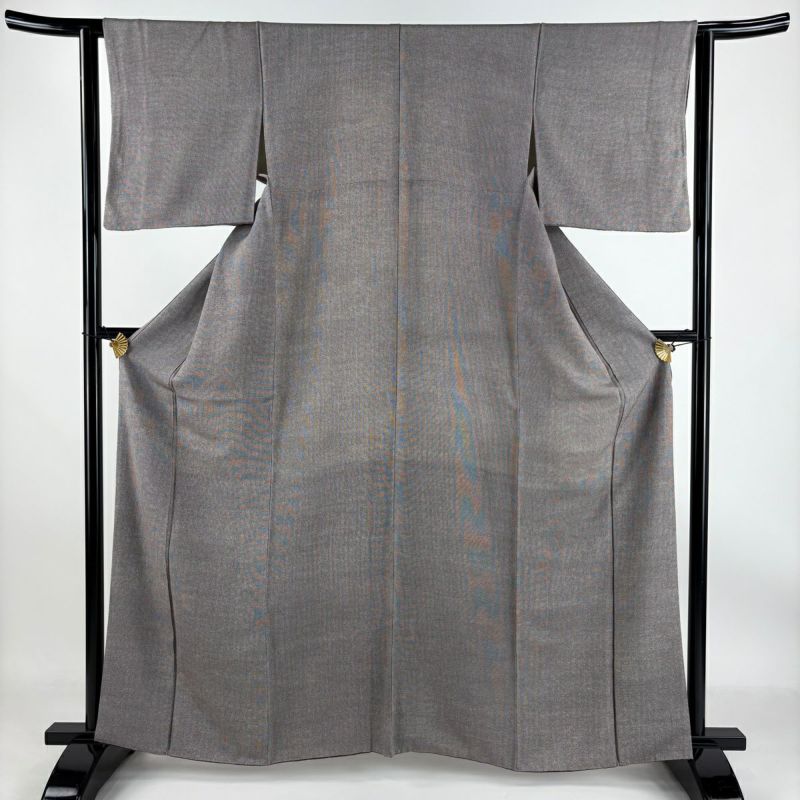 50%OFF 江戸小紋 身丈162.5cm 裄丈62.5cm S 袷 角通し 茶色 正絹 美品