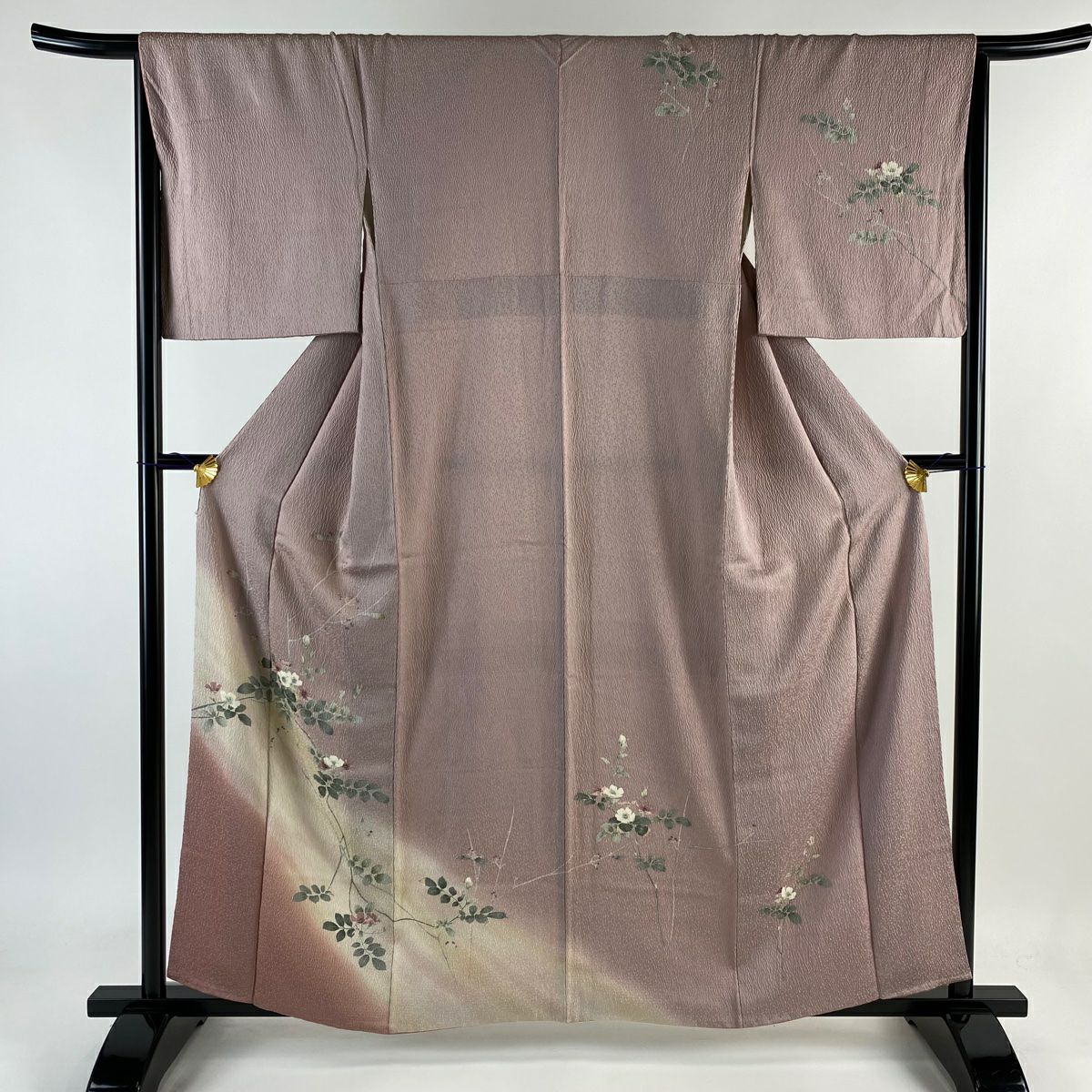 訪問着 身丈159cm 裄丈65.5cm M 袷 枝花 ぼかし ピンク 正絹 美品 秀品｜中古・古着・リサイクル着物通販｜バイセル オンライン