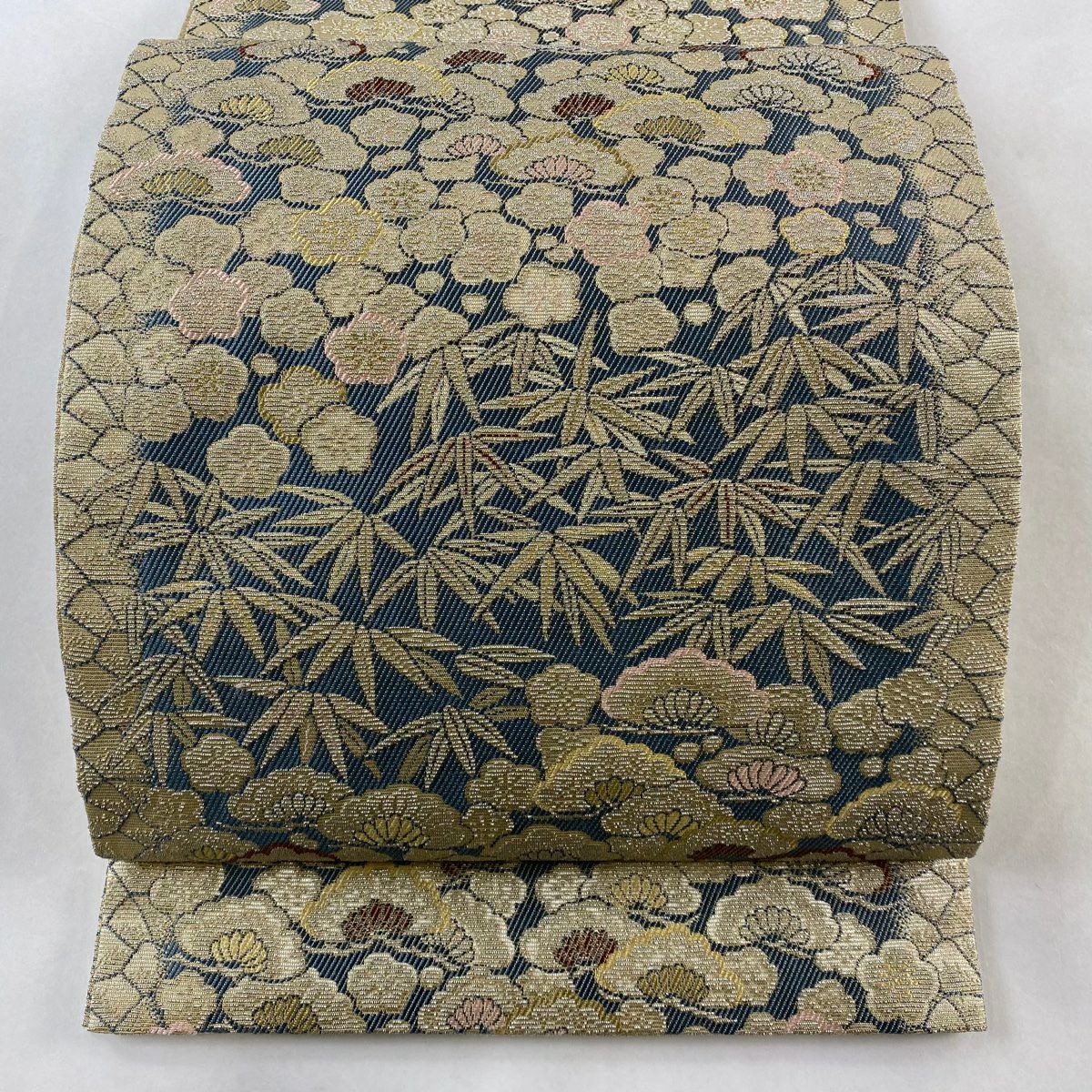 袋帯 美品 名品 鳳凰 華文 螺鈿箔 金彩 金色 お太鼓柄 正絹