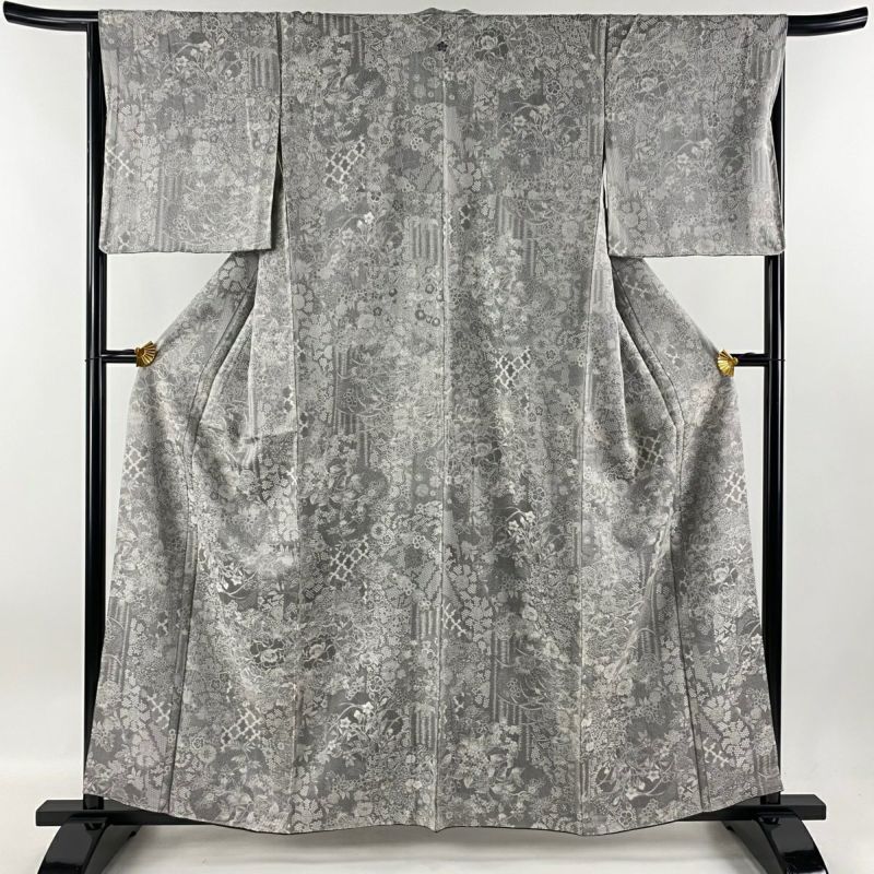 K0576 単衣 夏向き 未使用品 逸品 希少 ざざんざ織 正絹 小紋 K0576 単衣 夏向き 未使用品 逸品 希少 ざざんざ織 正絹 小紋