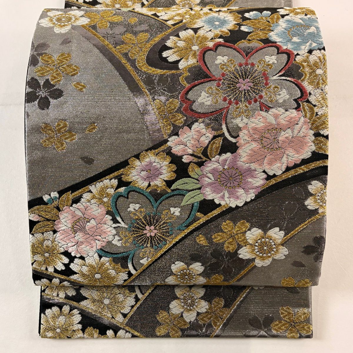 着物月花 金華山織 輪奈織 艶やかな花 袋帯 六通柄