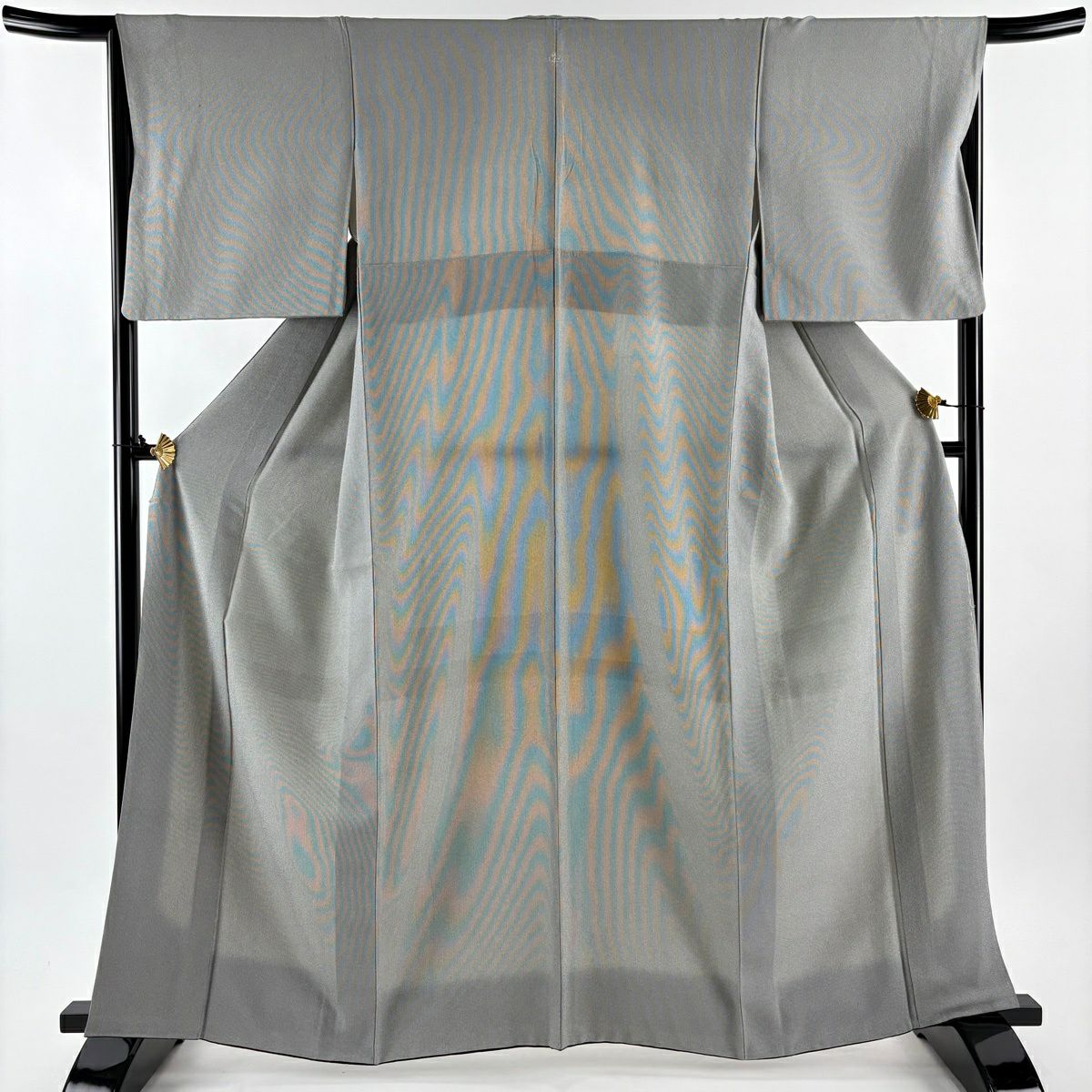 江戸小紋 身丈162cm 裄丈66cm M 袷 鮫 灰色 正絹 秀品｜中古・古着
