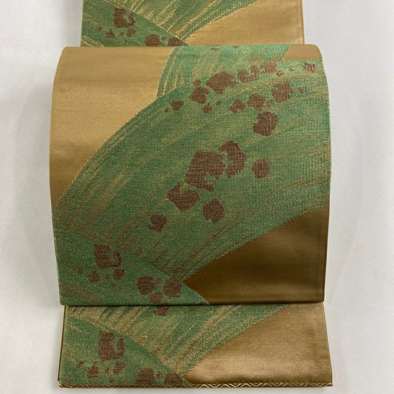 No.1379 未使用シリーズ正絹幾何学金糸袋帯　超美品個人のストック品になります