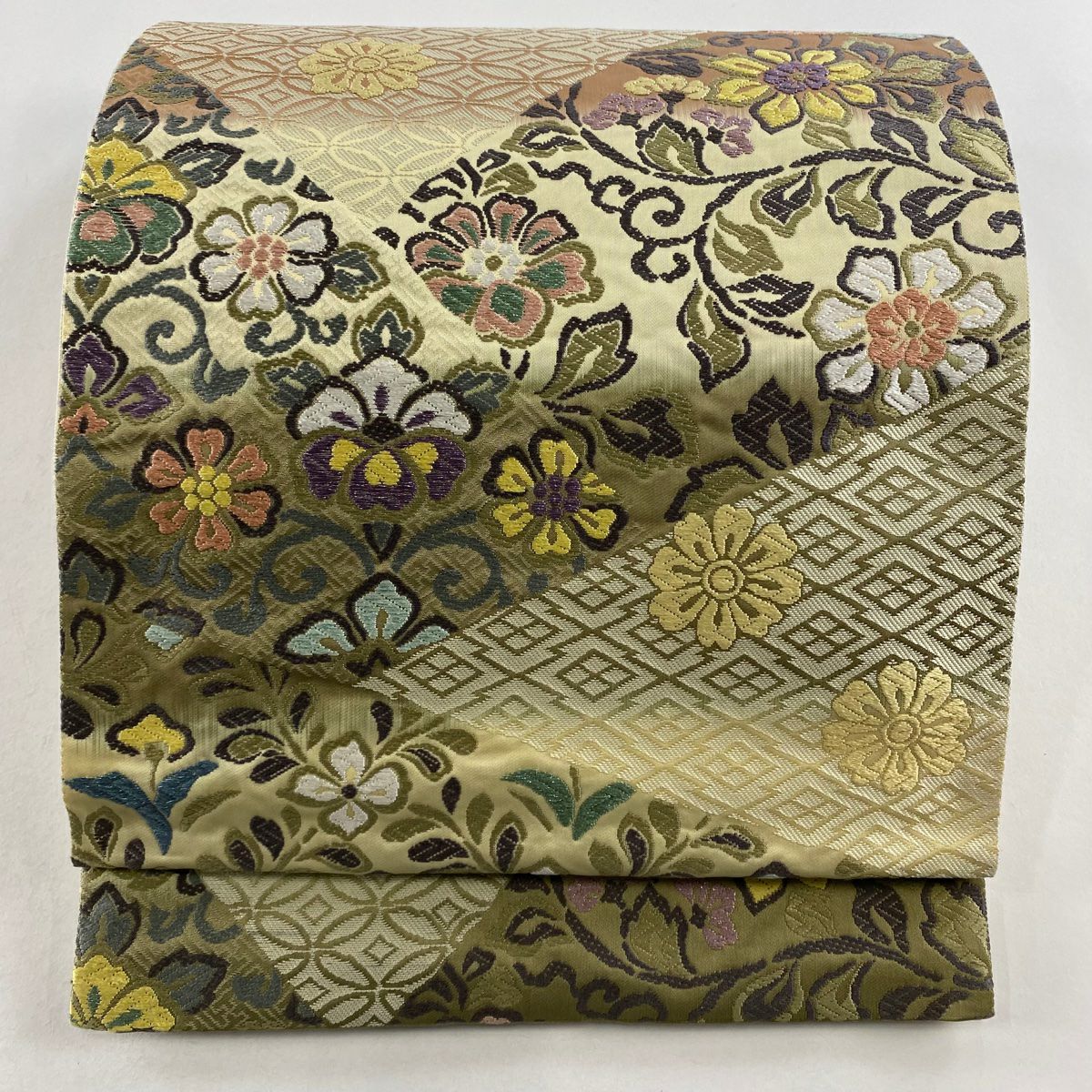 【激安アウトレット!】 袋帯 名品 新小石丸 シルクモール 正倉院間道華文 箔 刺繍 着物・浴衣