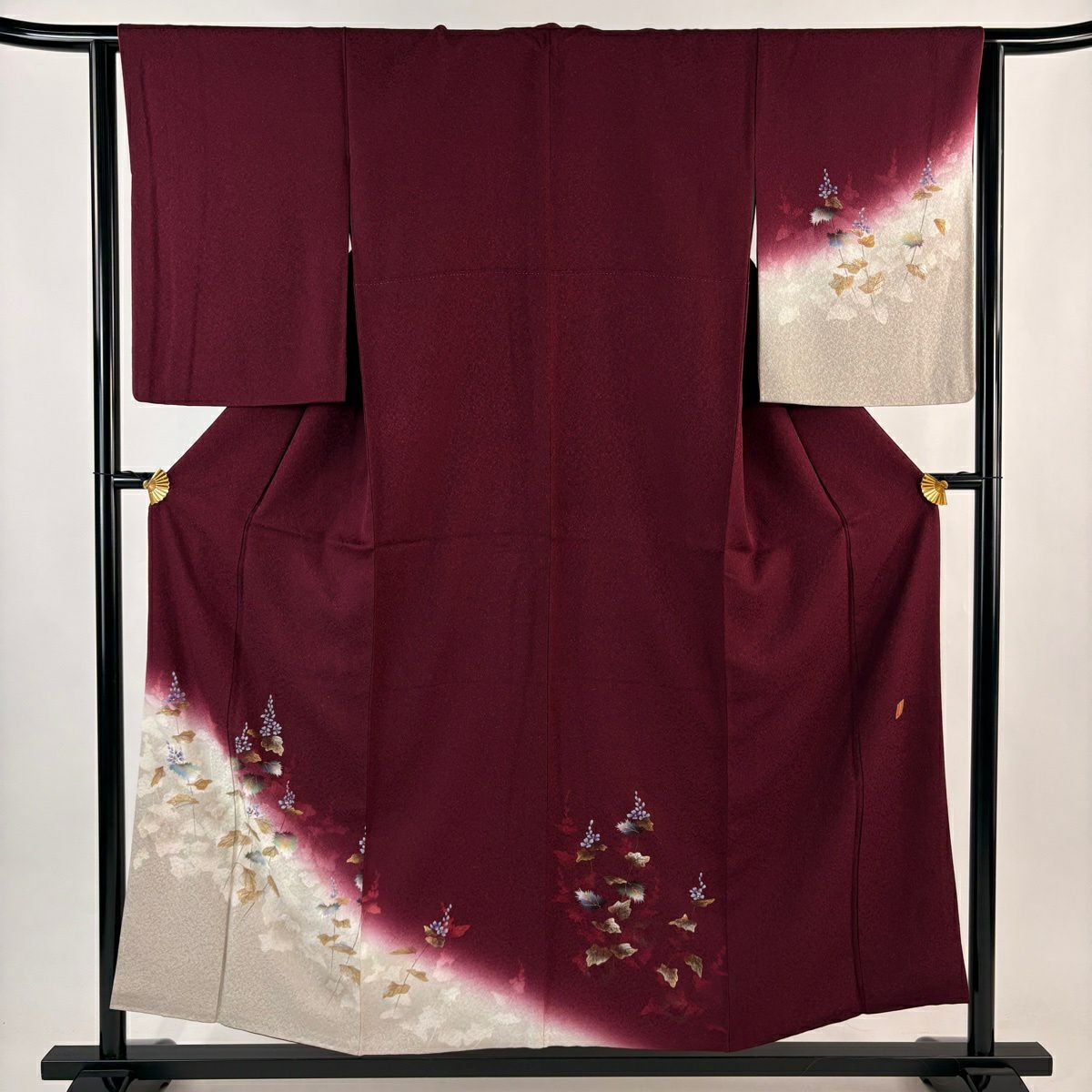 付下げ 身丈154.5cm 裄丈64cm M 袷 やまと 落款あり 草花 シルエット