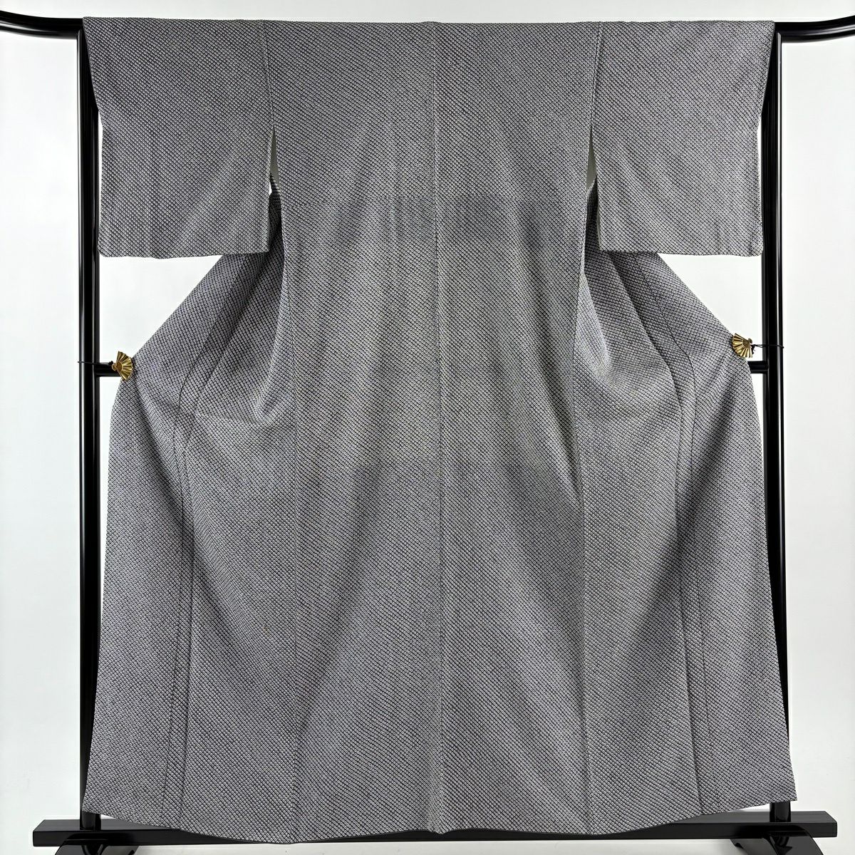 未使用品 小紋 総絞り くすんだ薄緑 綸子 身丈164.5cm 裄丈67cm 小紋 絞り 綸子 グリーン 未使用品 小紋 総絞り くすんだ薄緑 綸子 身丈