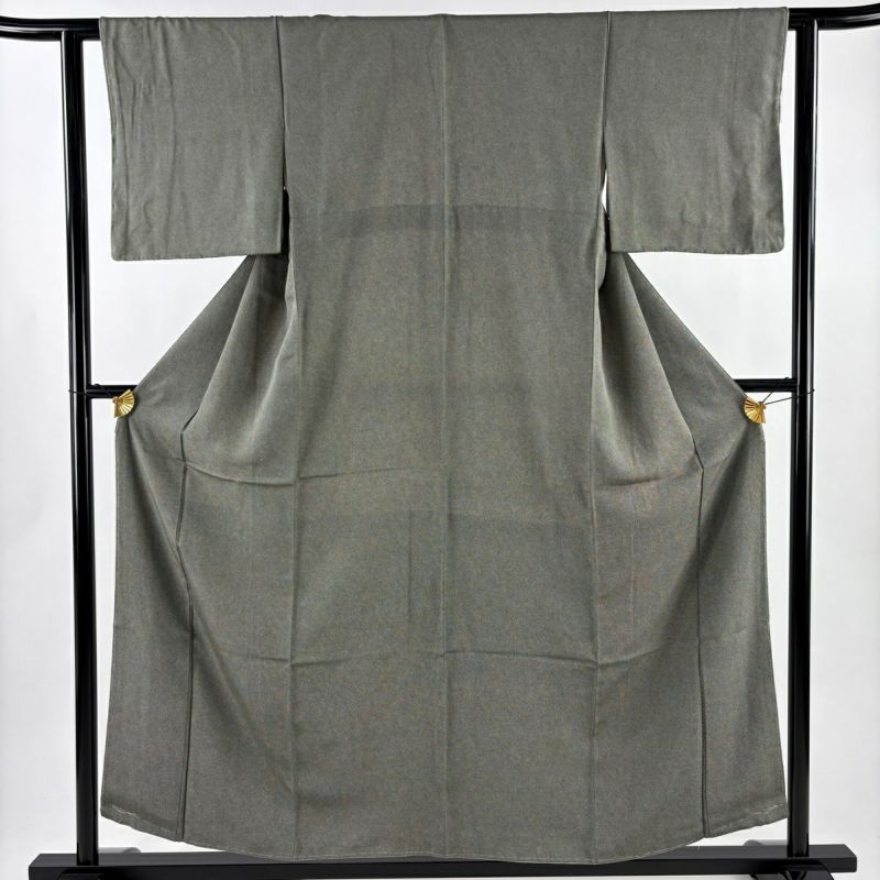 江戸小紋 身丈156cm 裄丈61cm S 袷 鮫 深緑 正絹 名品｜中古・古着