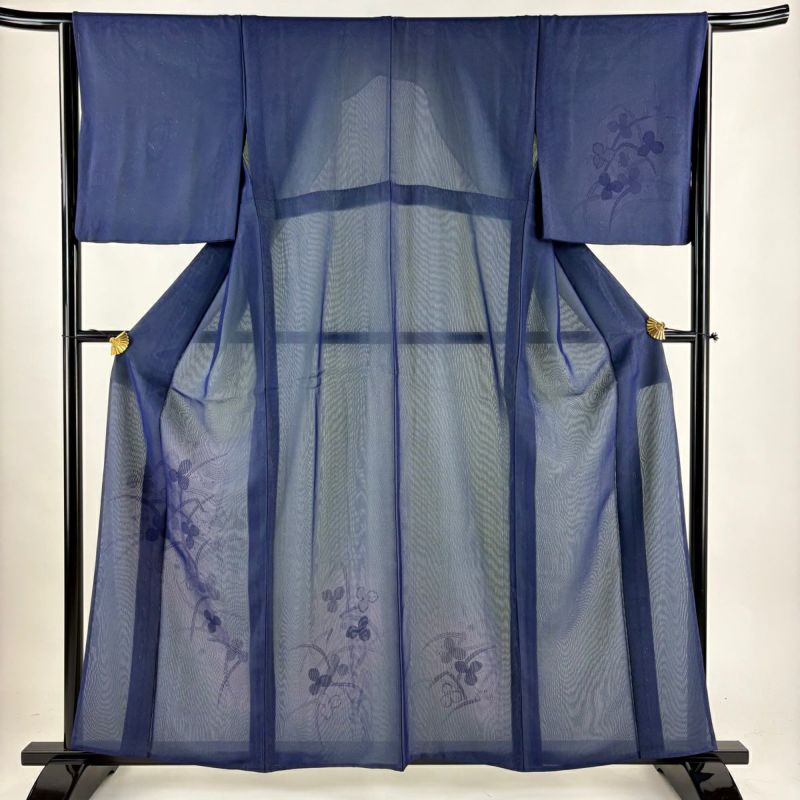 付下げ　正絹　紫系　洋花のぼかし　160cm 付下げ正絹紫系洋花のぼかし160cm