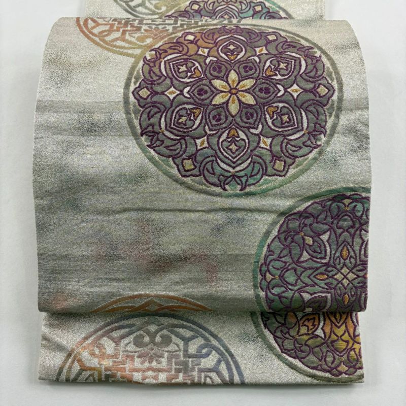 M301 ロイヤルパープル　帝王紫　華文　六通　正絹　袋帯　着物　美品 M301 ロイヤルパープル 帝王紫 華文 六通 正絹 袋帯 着物 美品